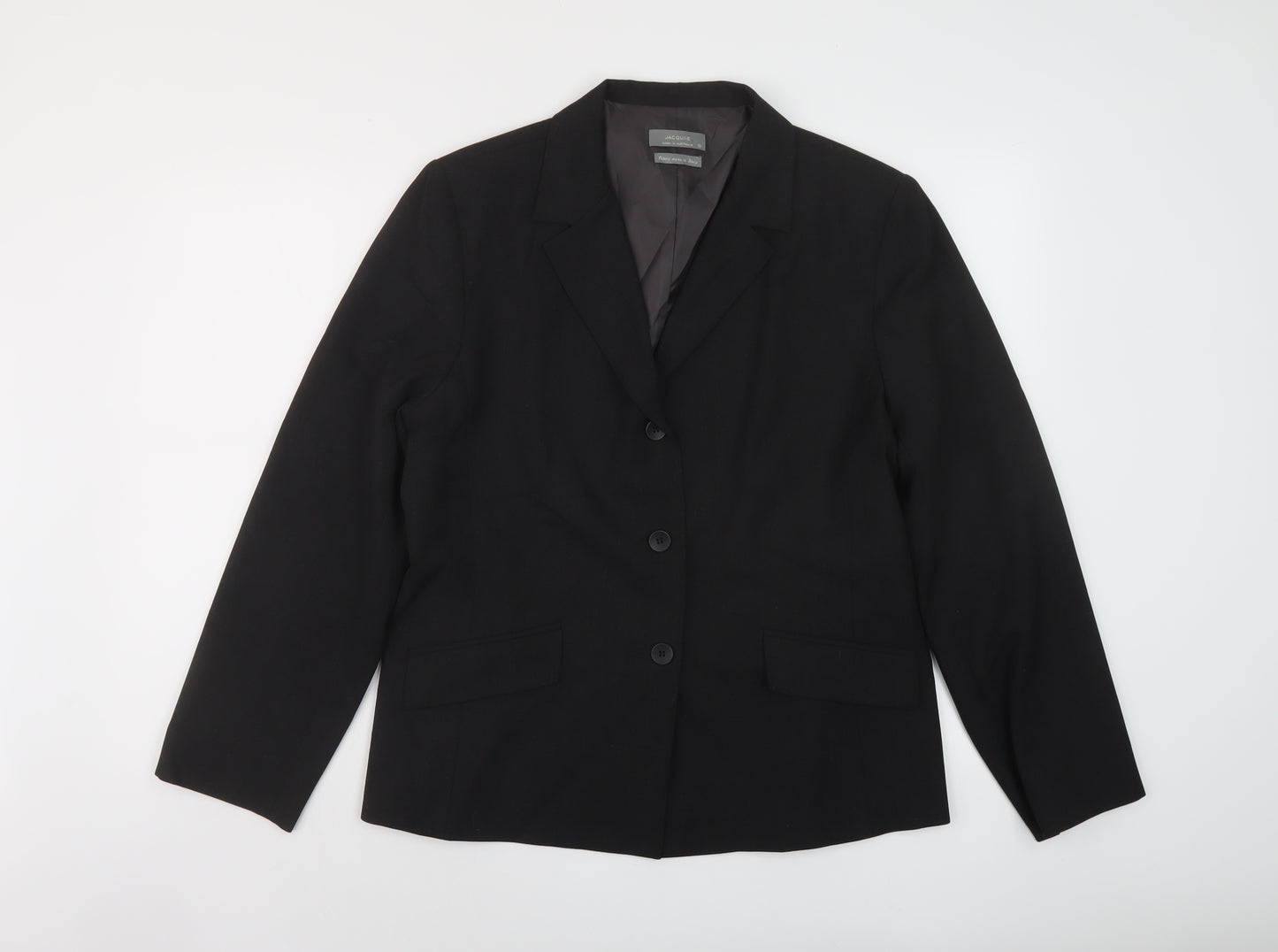 Jacqui E Womens Grey Jacket Size 16 Button