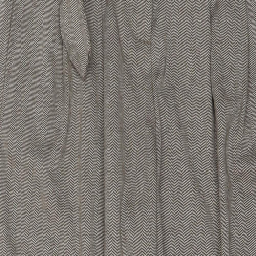 VILA Womens Beige Herringbone Polyester Trousers Size 30 in L27 in Regular Button
