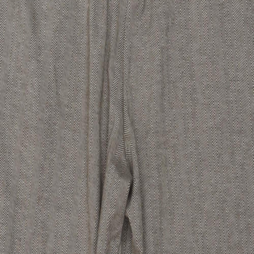 VILA Womens Beige Herringbone Polyester Trousers Size 30 in L27 in Regular Button