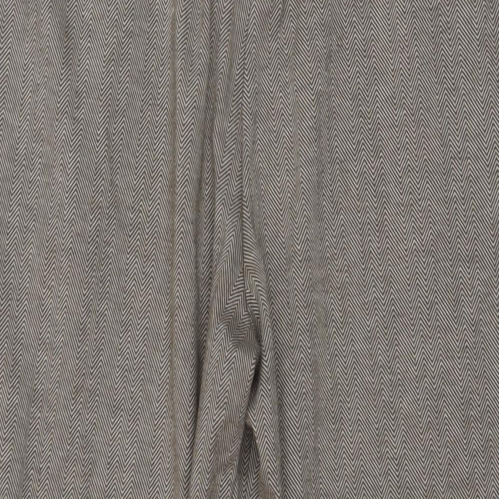 VILA Womens Beige Herringbone Polyester Trousers Size 30 in L27 in Regular Button