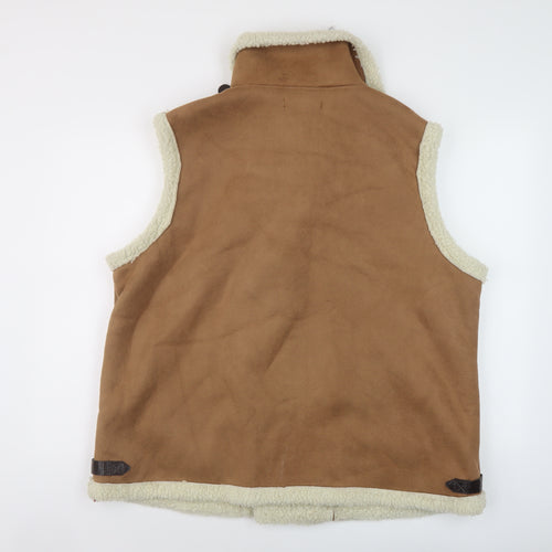 Capsule Womens Brown Gilet Waistcoat Size 24 Zip