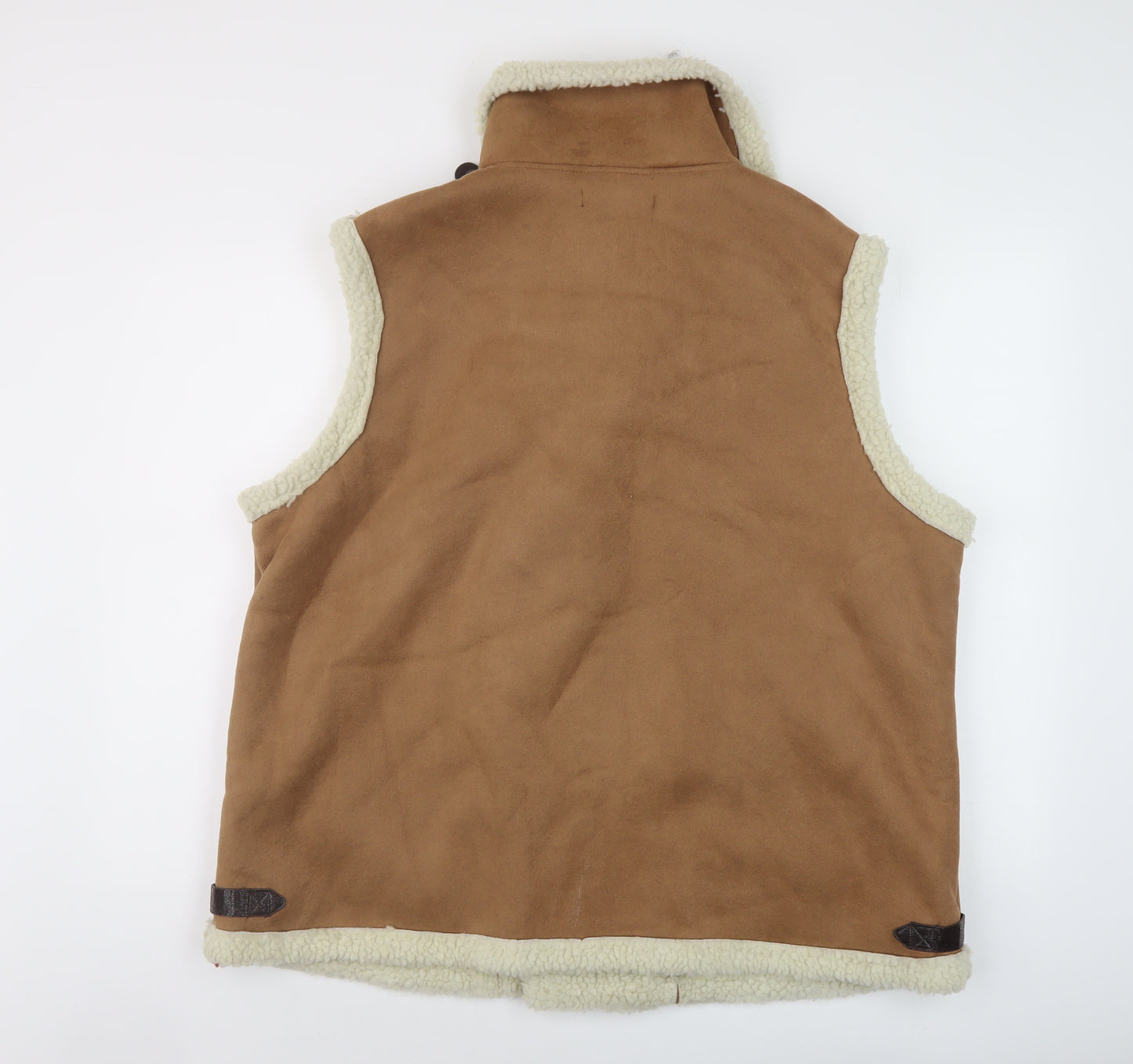 Capsule Womens Brown Gilet Waistcoat Size 24 Zip