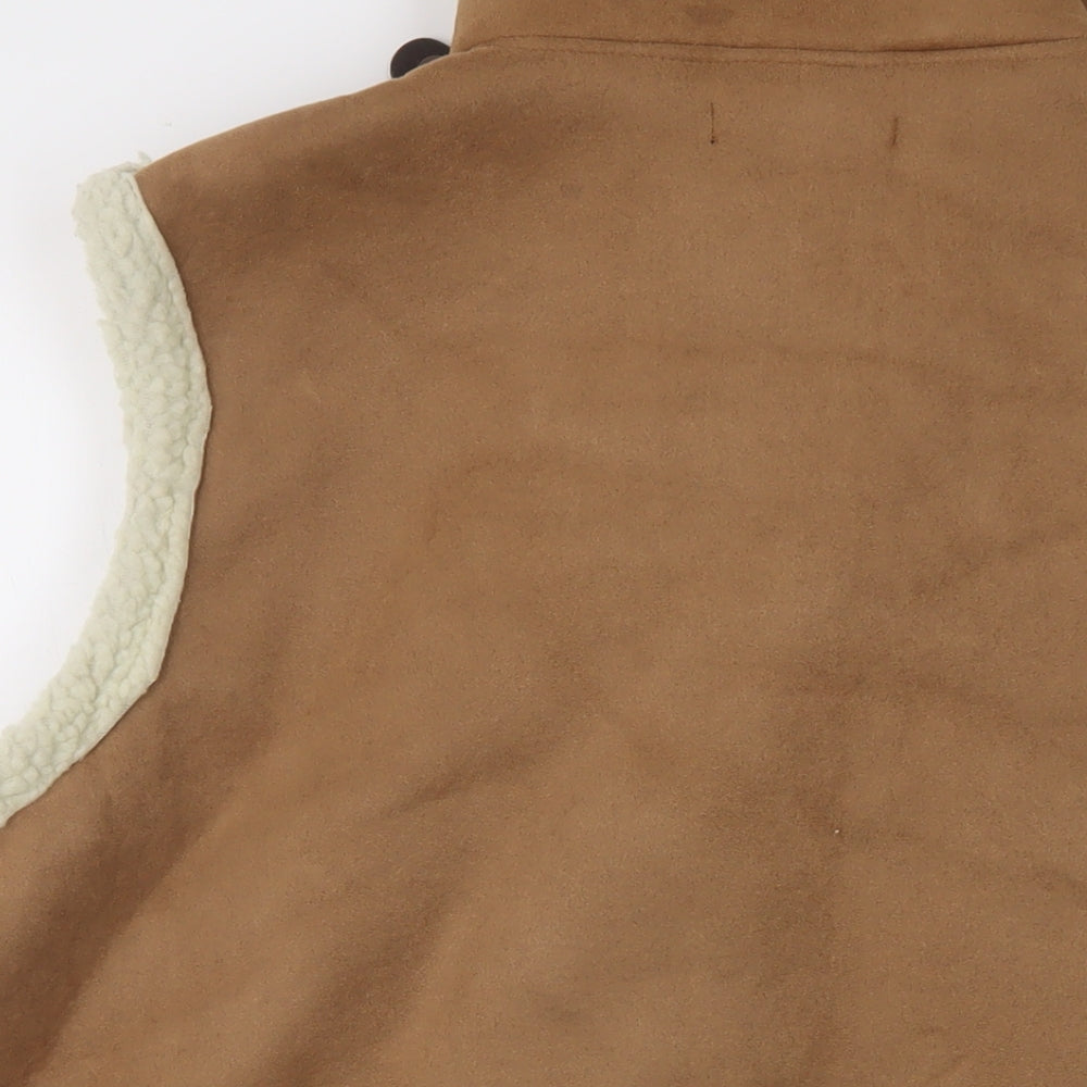 Capsule Womens Brown Gilet Waistcoat Size 24 Zip