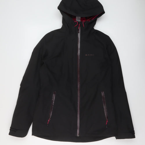 DECATHLON Womens Black Rain Coat Coat Size XS Zip