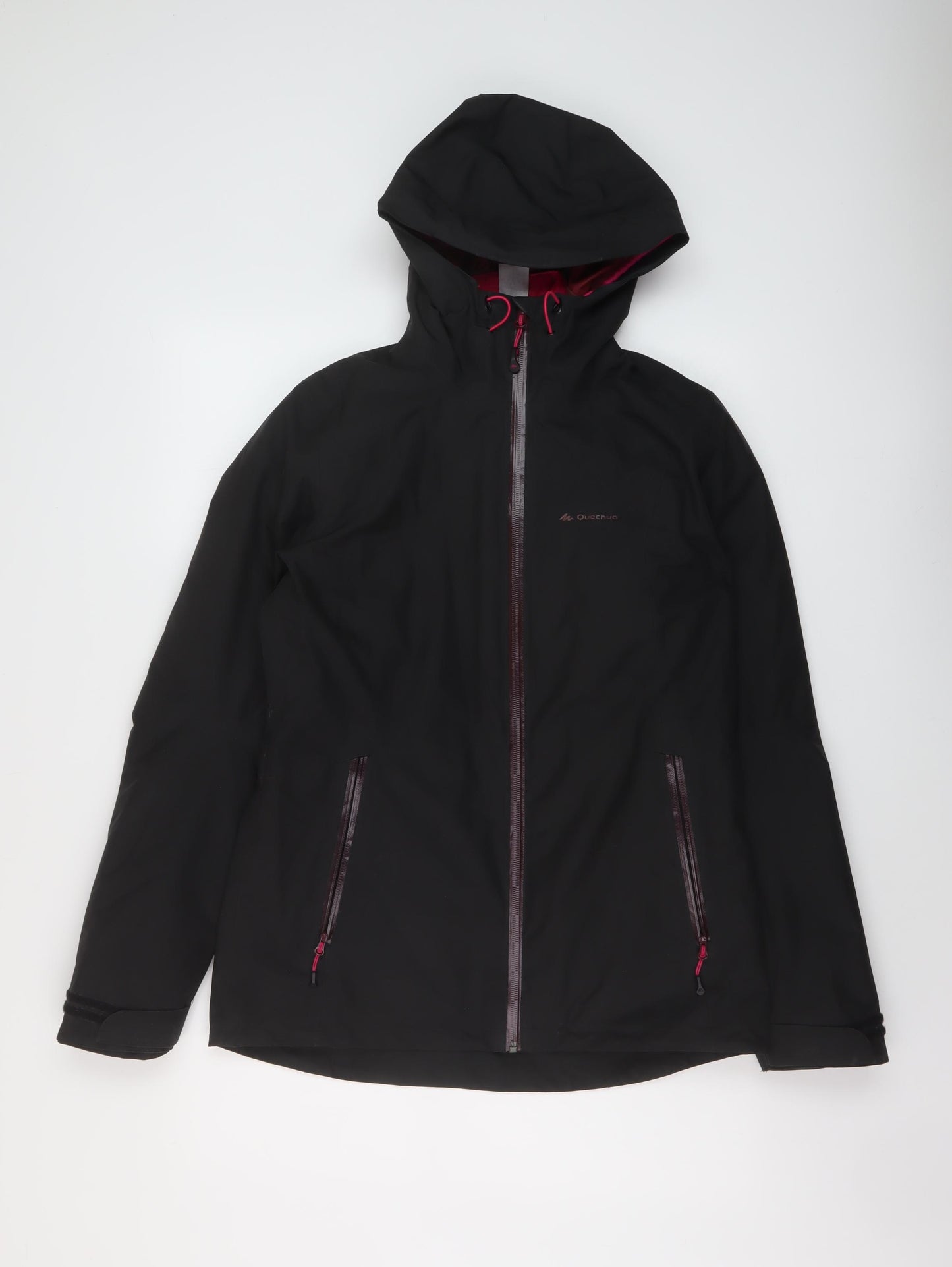 DECATHLON Womens Black Rain Coat Coat Size XS Zip