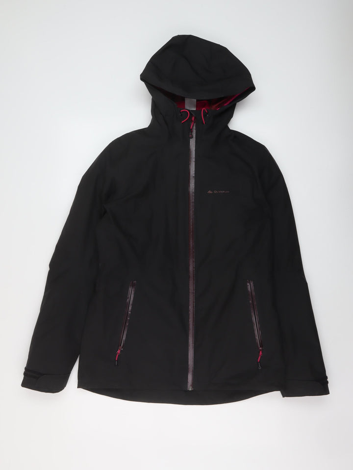 DECATHLON Womens Black Rain Coat Coat Size XS Zip