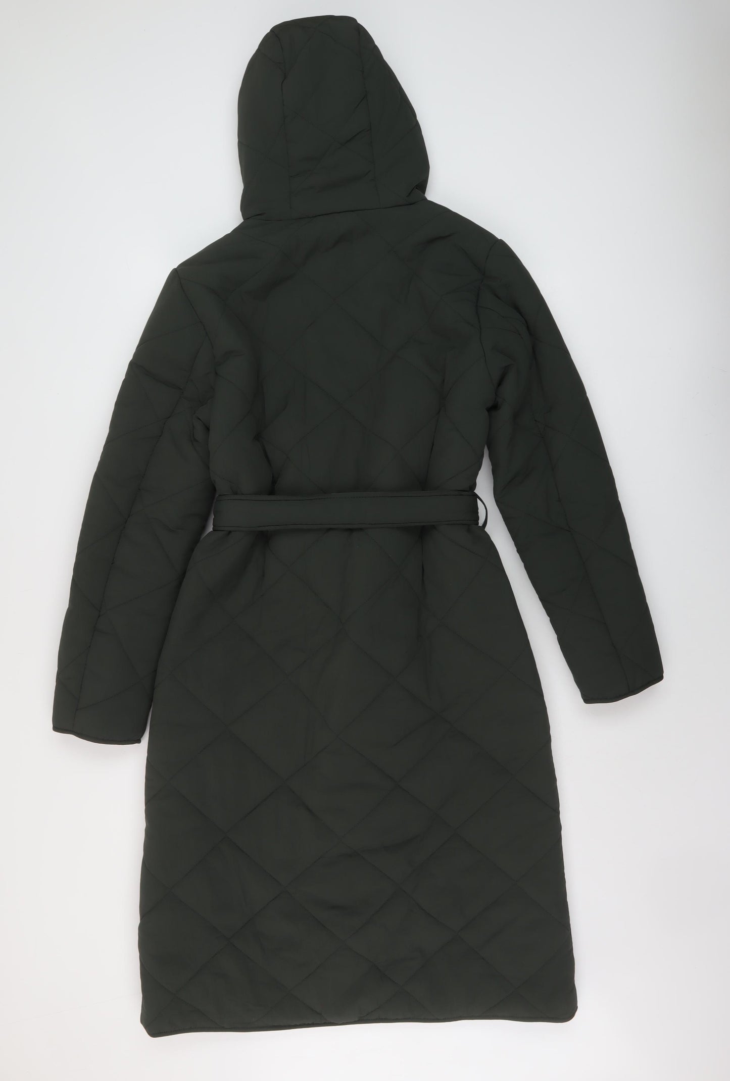 Marks and Spencer Womens Green Quilted Coat Size 8 Zip
