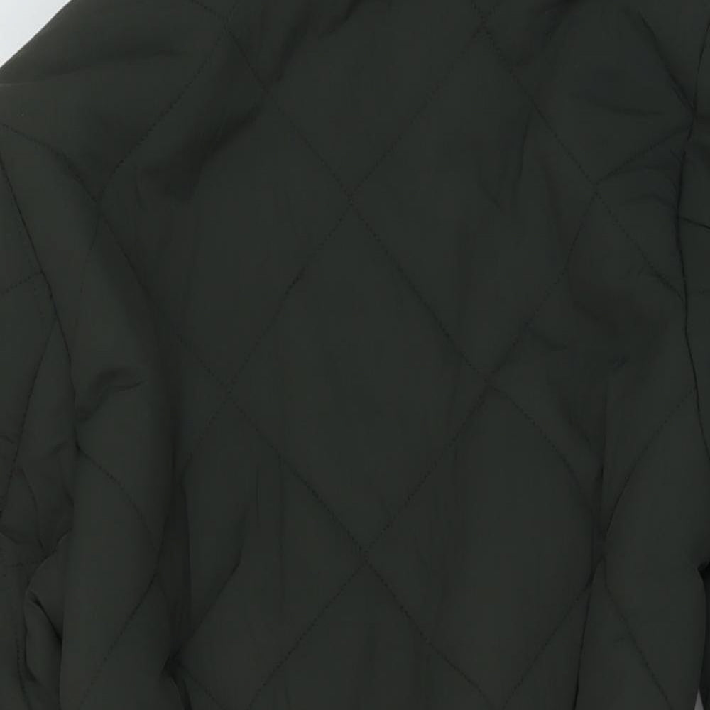Marks and Spencer Womens Green Quilted Coat Size 8 Zip