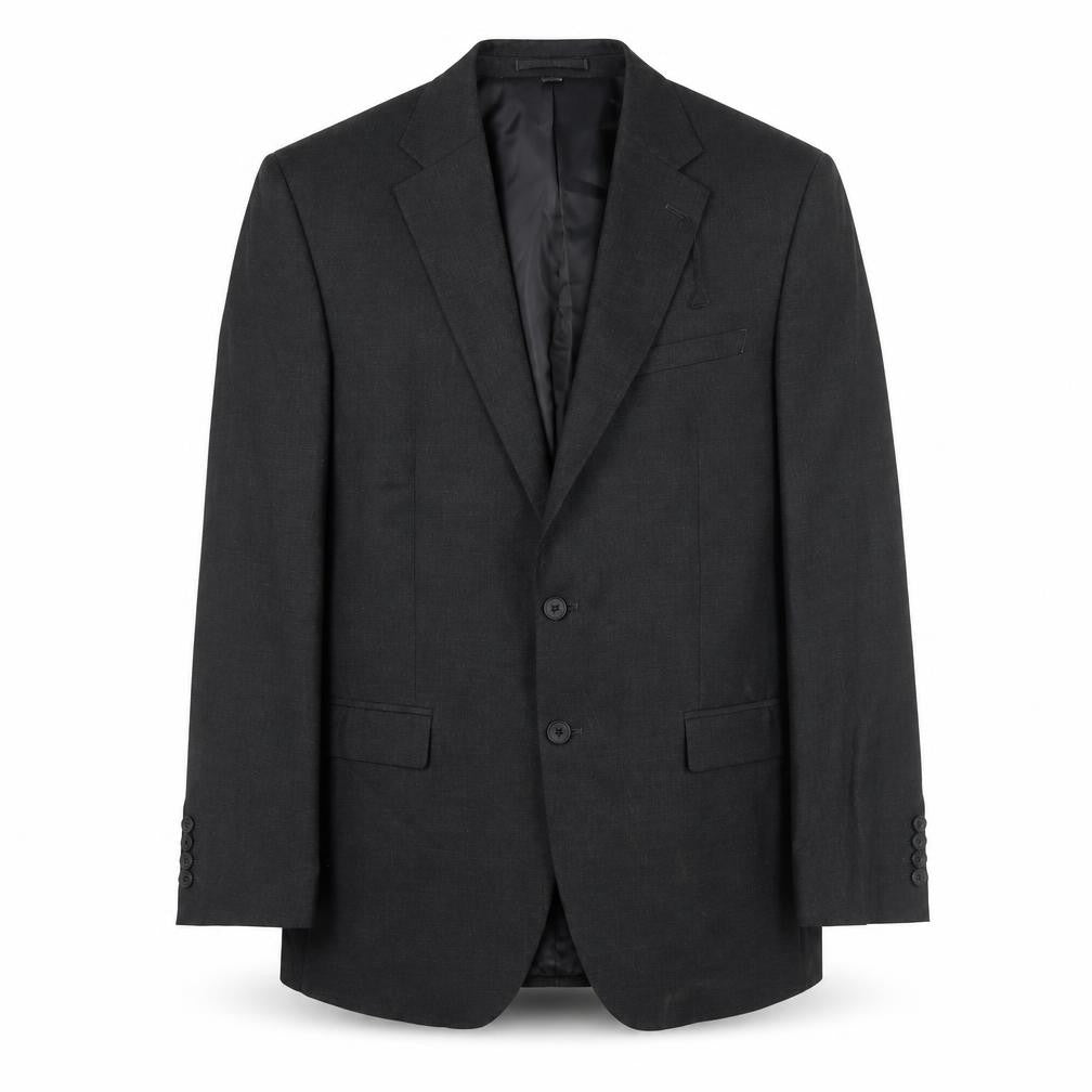 Front view of Marks & Spencer men’s grey polyester jacket suit jacket, size 44, regular