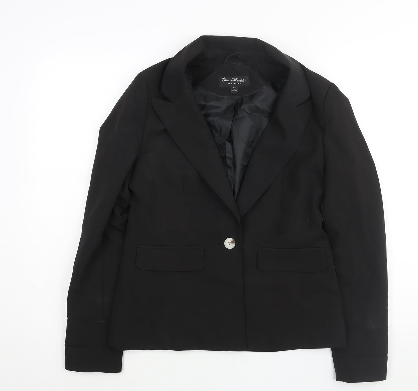 Miss Selfridge Womens Black Polyester Jacket Suit Jacket Size 10
