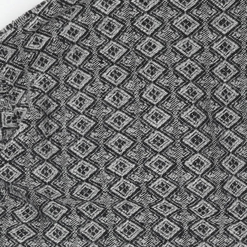 Bonmarché Womens Grey Geometric Overcoat Coat Size 22 Snap
