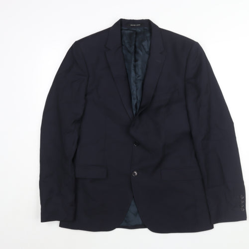 Selected Homme Mens Blue Polyester Jacket Suit Jacket Size 40 Regular