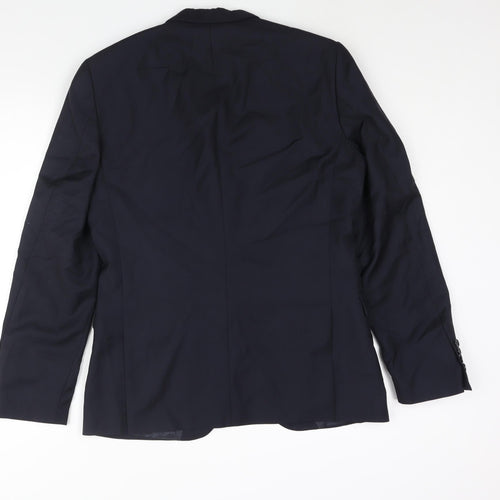 Selected Homme Mens Blue Polyester Jacket Suit Jacket Size 40 Regular