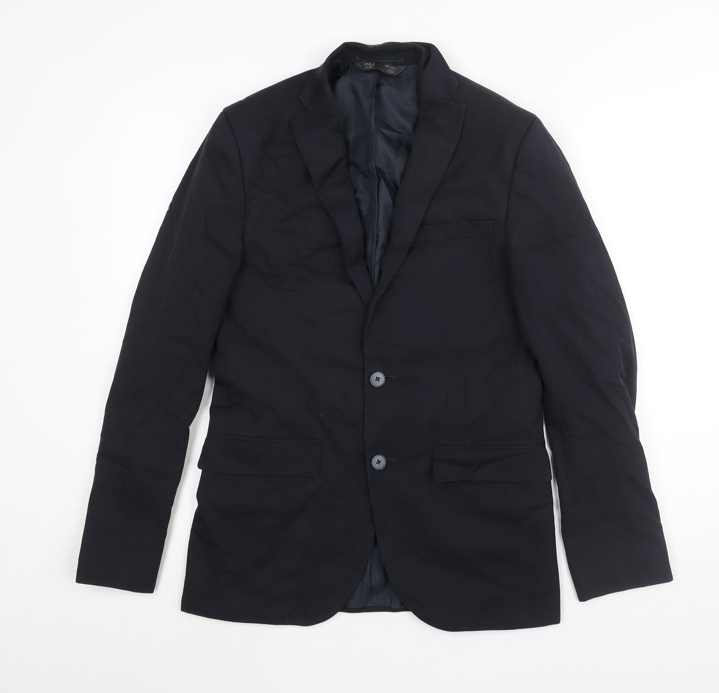 Marks and Spencer Mens Blue Polyester Jacket Suit Jacket Size 36 Regular
