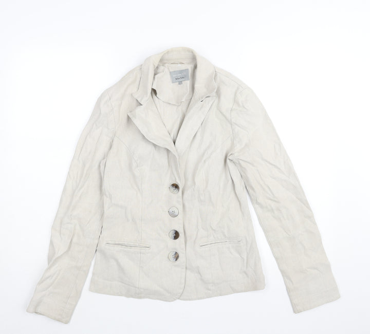 Per Una Womens Beige Jacket Blazer Size 10 Button