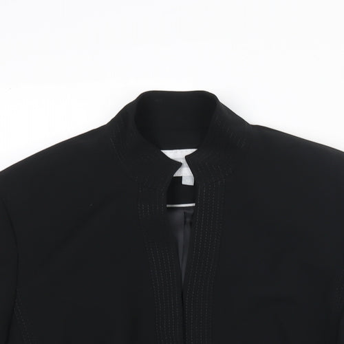 NEXT Womens Black Jacket Size 12 Hook & Eye - Vented Cuffs
