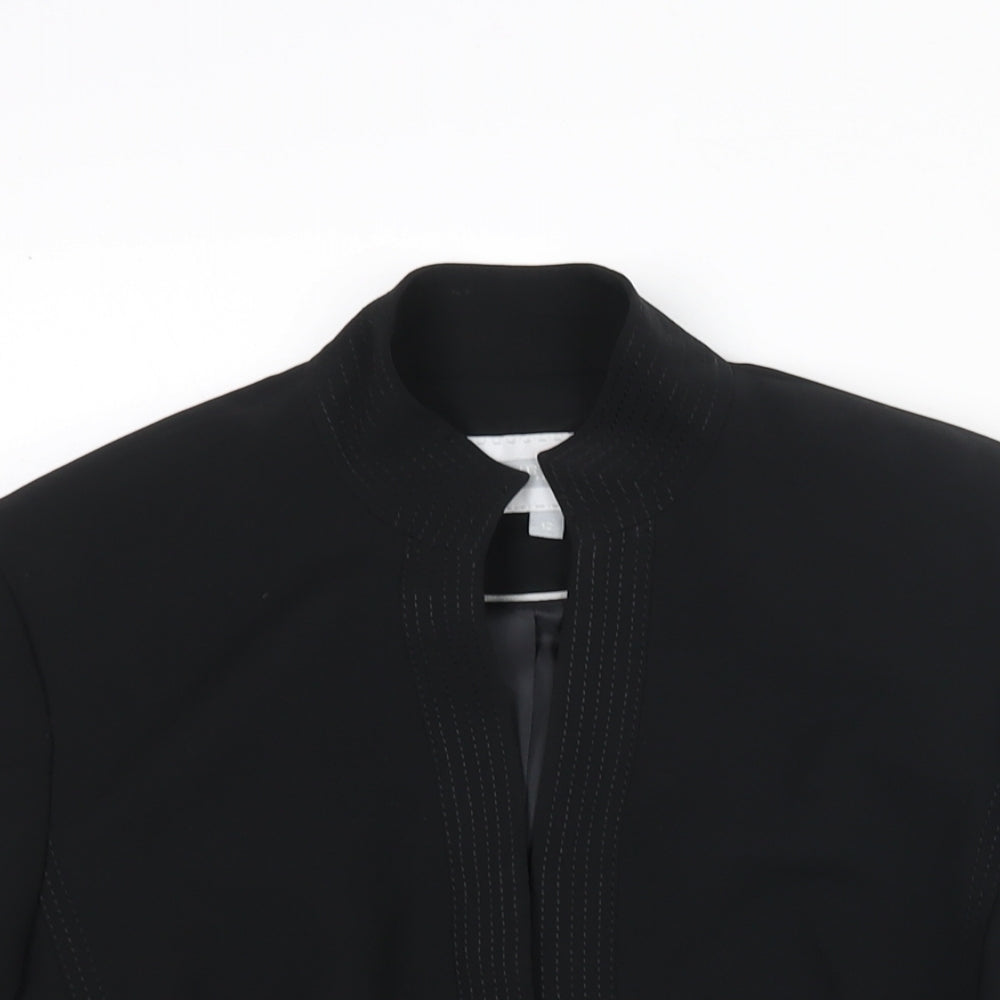 NEXT Womens Black Jacket Size 12 Hook & Eye - Vented Cuffs