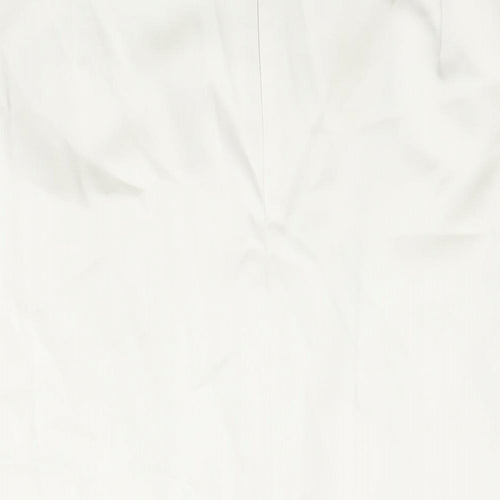 Marks and Womens Ivory Polyester Straight & Pencil Skirt Size 24 Zip - Wrap Style