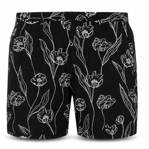 Autograph Mens Black Floral Polyester Chino Shorts Size 40 in L7 in Regular Zip