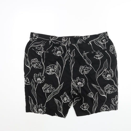 Autograph Mens Black Floral Polyester Chino Shorts Size 40 in L7 in Regular Zip