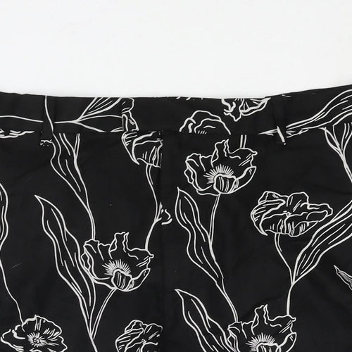 Autograph Mens Black Floral Polyester Chino Shorts Size 40 in L7 in Regular Zip