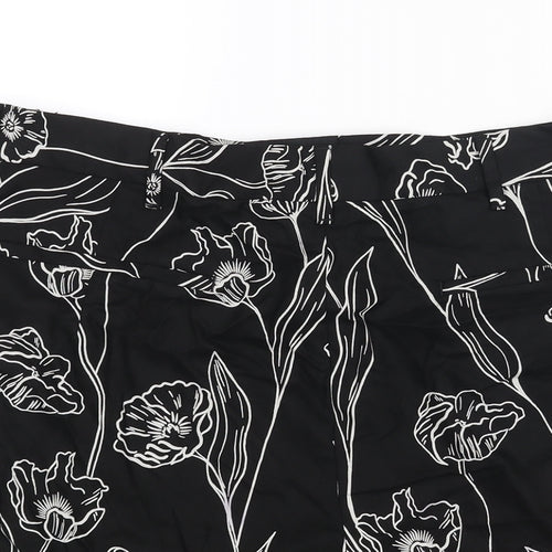 Autograph Mens Black Floral Polyester Chino Shorts Size 40 in L7 in Regular Zip