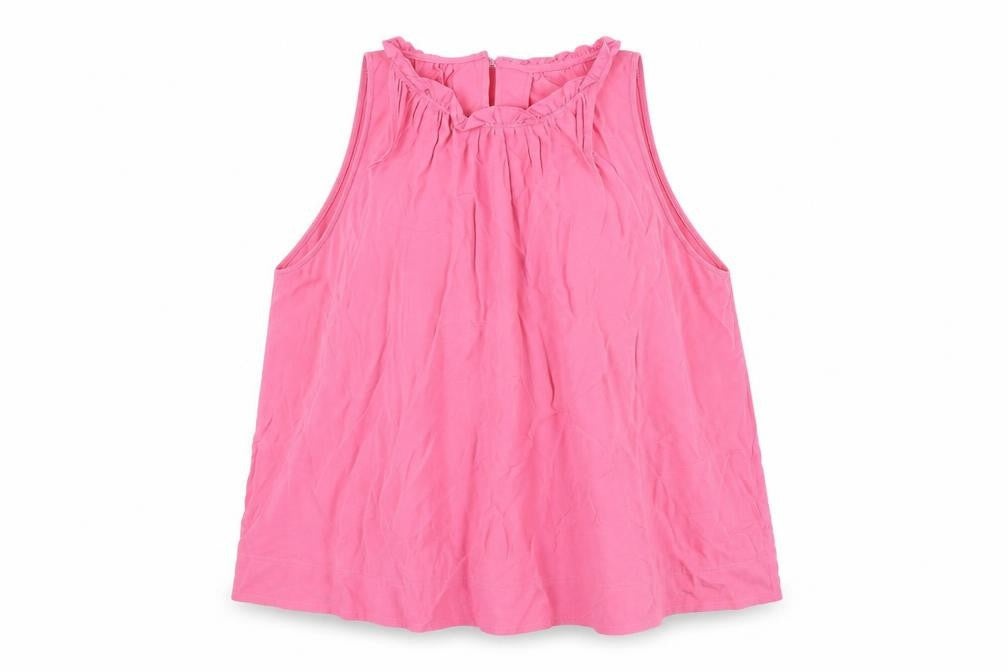Marks and Spencer Womens Pink Polyester Camisole Blouse Size 16 Round Neck - Frill