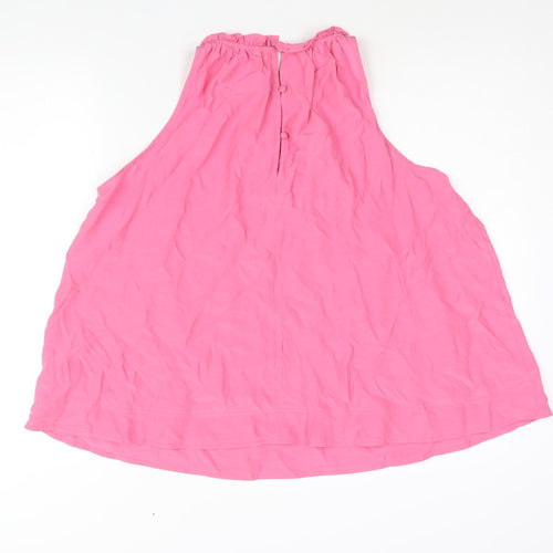 Marks and Spencer Womens Pink Polyester Camisole Blouse Size 16 Round Neck - Frill
