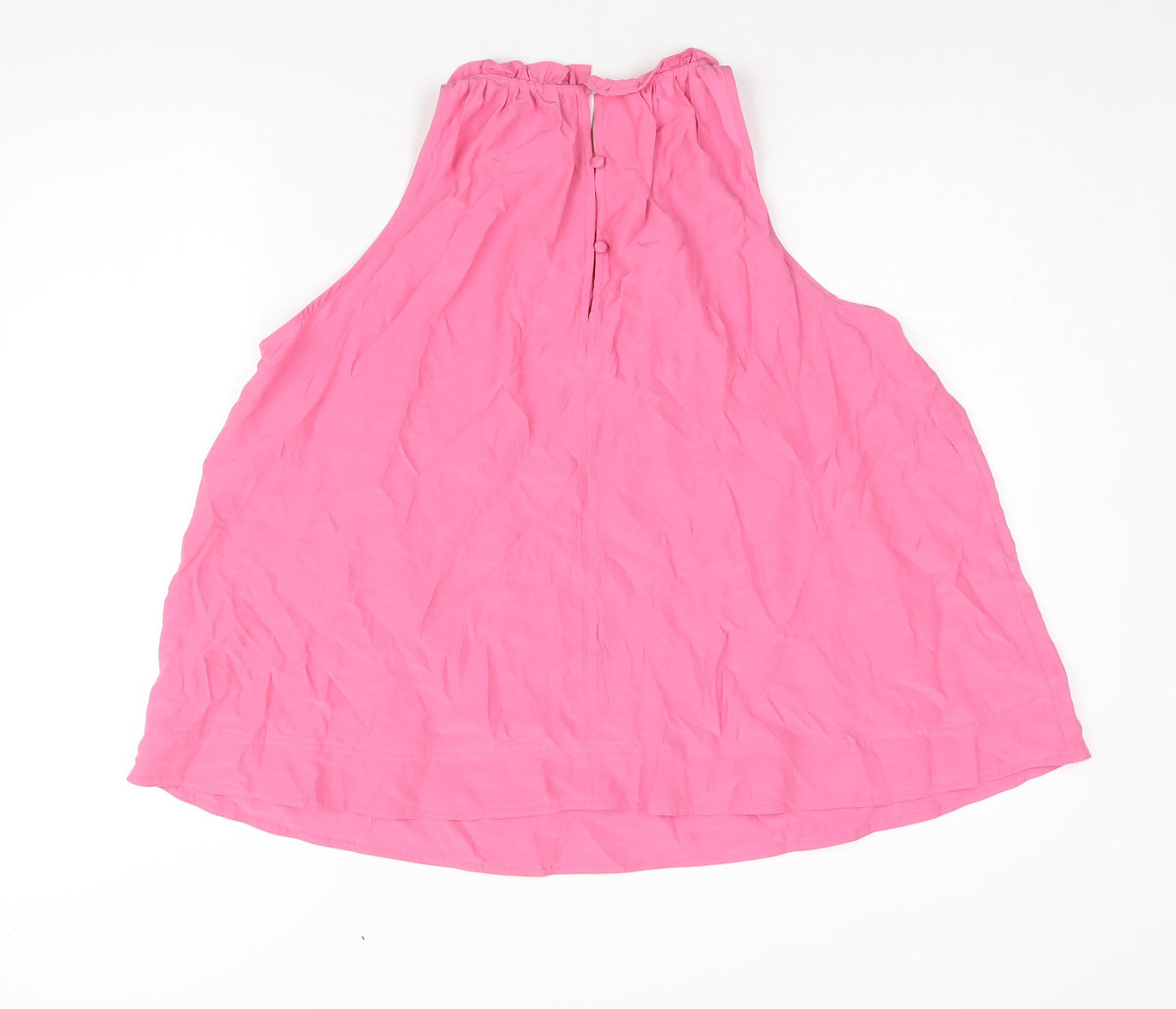 Marks and Spencer Womens Pink Polyester Camisole Blouse Size 16 Round Neck - Frill