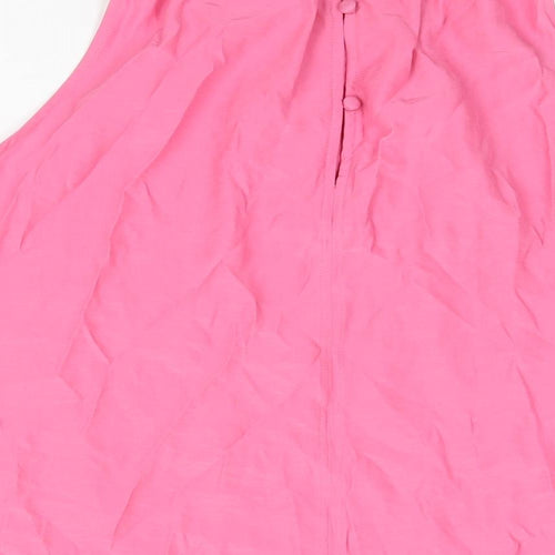 Marks and Spencer Womens Pink Polyester Camisole Blouse Size 16 Round Neck - Frill