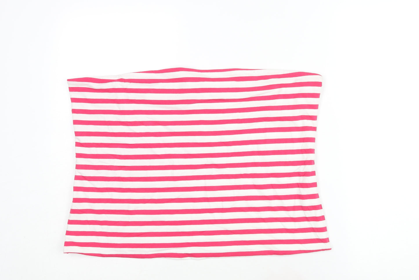 Marks and Spencer Womens Pink Striped Cotton Basic Blouse Size XL Square Neck - Bandeau