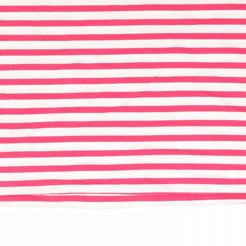 Marks and Spencer Womens Pink Striped Cotton Basic Blouse Size XL Square Neck - Bandeau