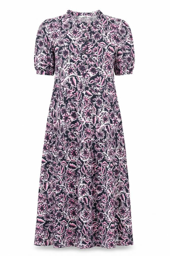 Marks & Spencer Womens Multicoloured Geometric Viscose Shift Size 6 Round Neck Button