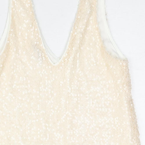 Marks and Spencer Womens Pink Polyester Camisole Blouse Size 8 V-Neck - Sequin