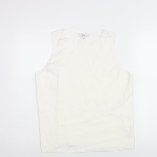 Marks an]d Womens Ivory Round Neck Acrylic Vest Jumper Size 18