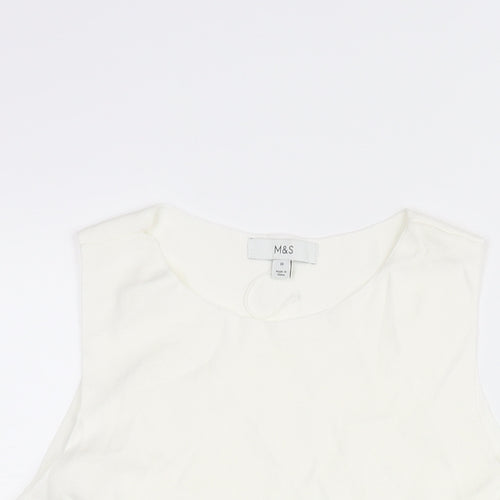 Marks an]d Womens Ivory Round Neck Acrylic Vest Jumper Size 18