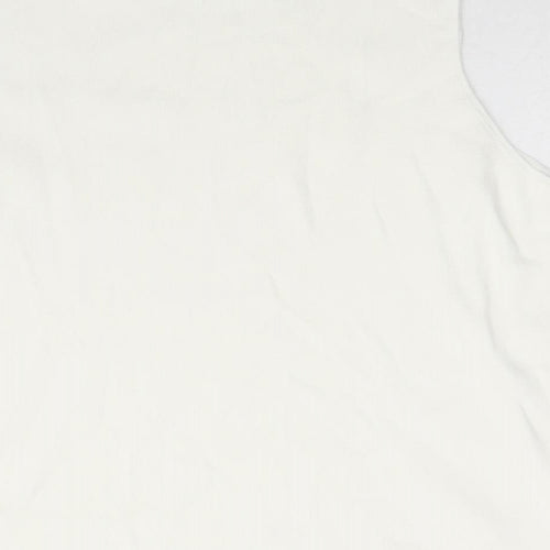 Marks an]d Womens Ivory Round Neck Acrylic Vest Jumper Size 18
