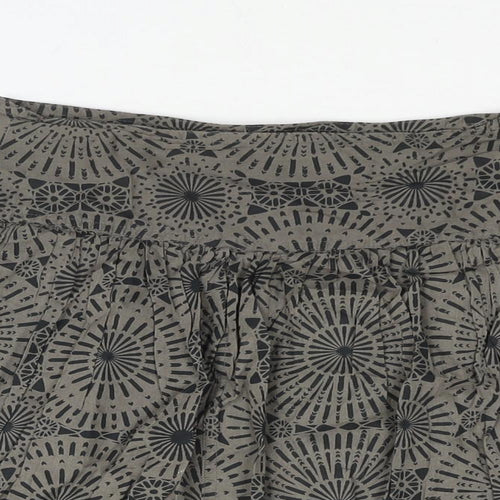 Marks and Spencer Womens Brown Cotton A-Line Skirt Size 14 Zip