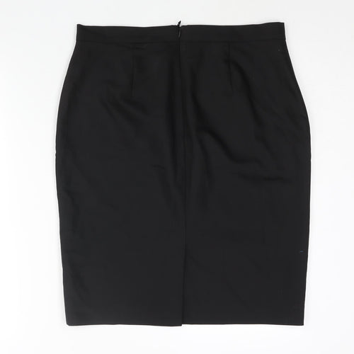 Hallhuber Womens Black Polyester Straight & Pencil Skirt Size 16 Zip