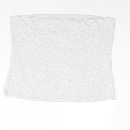 Marks and Spencer Womens Grey Cotton Basic Blouse Size XL Square Neck - Bandeau