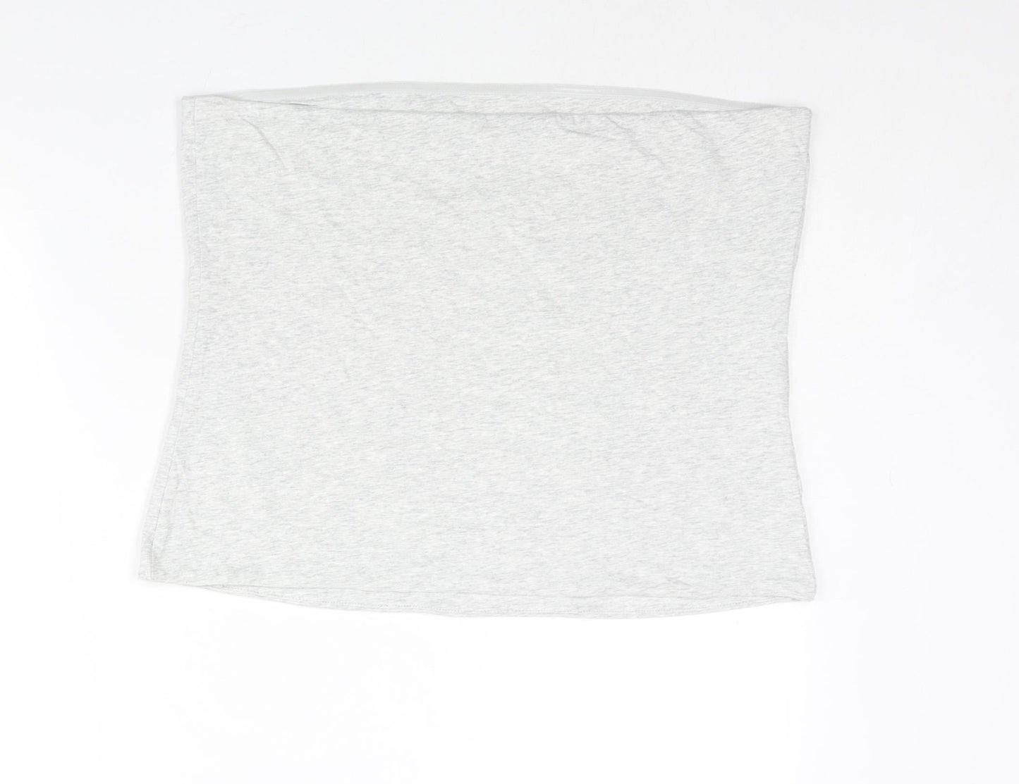 Marks and Spencer Womens Grey Cotton Basic Blouse Size XL Square Neck - Bandeau