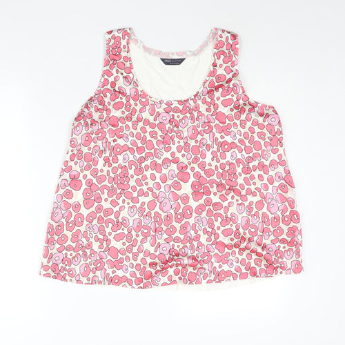 Marks and Spencer Womens Pink Polyester Camisole Blouse Size 14 Scoop Neck - Leopard Print