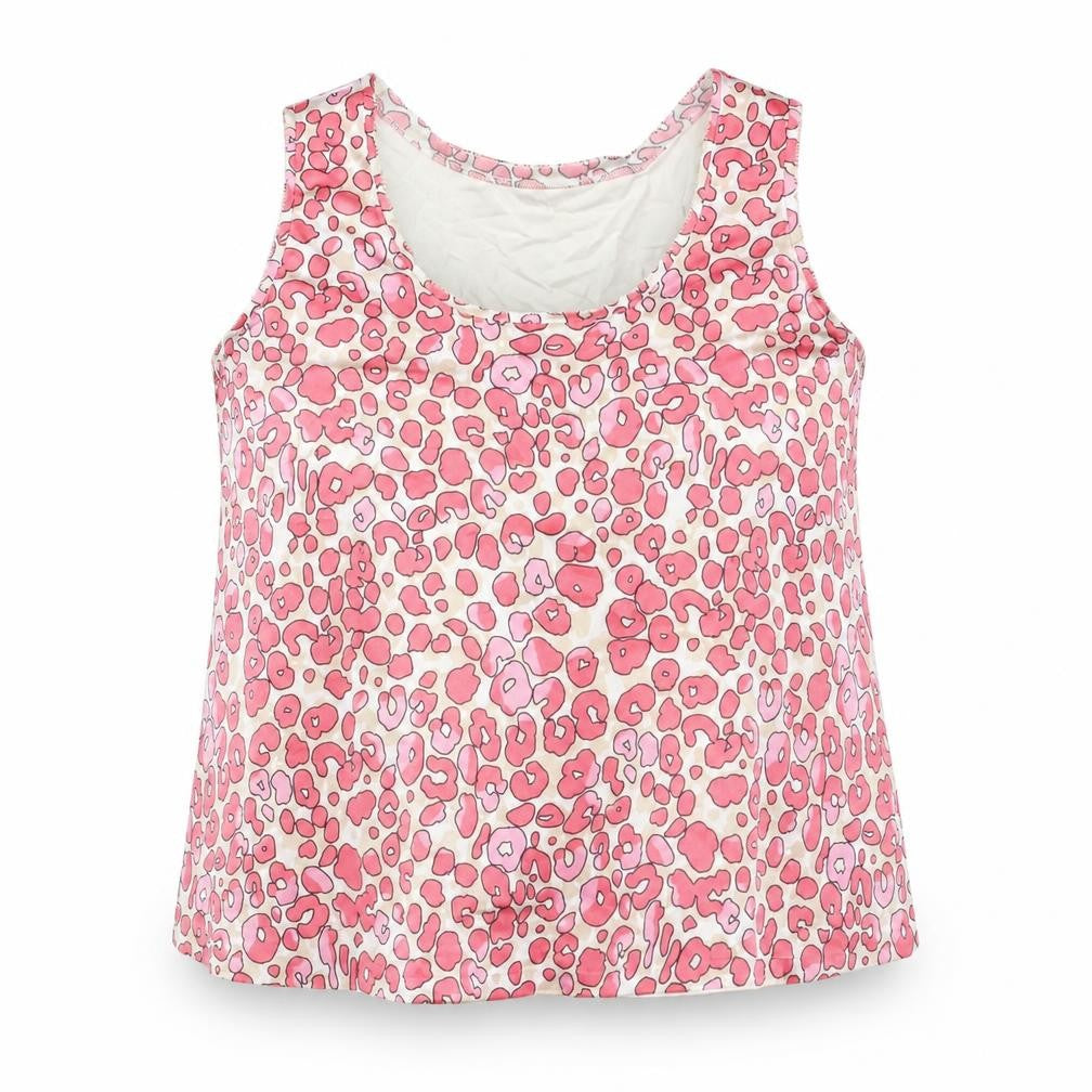 Marks and Spencer Womens Pink Polyester Camisole Blouse Size 14 Scoop Neck - Leopard Print