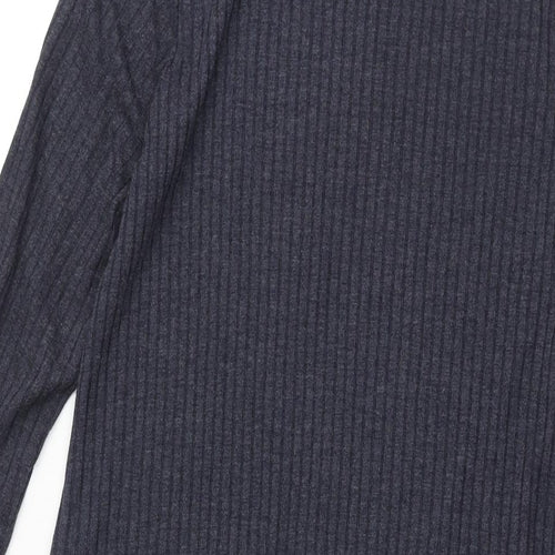 Marks and Spencer Womens Blue Polyester Shift Size 10 Round Neck Pullover - Ribbed