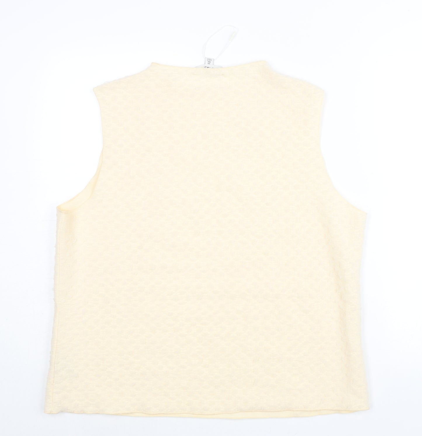 Marks and Spencer Womens Beige Polyester Camisole Blouse Size 24 Round Neck - Textured