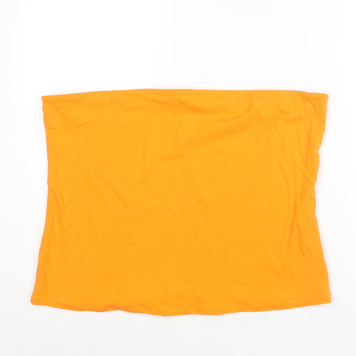 Marks and Spencer Womens Orange Cotton Basic Blouse Size XL Square Neck - Bandeau