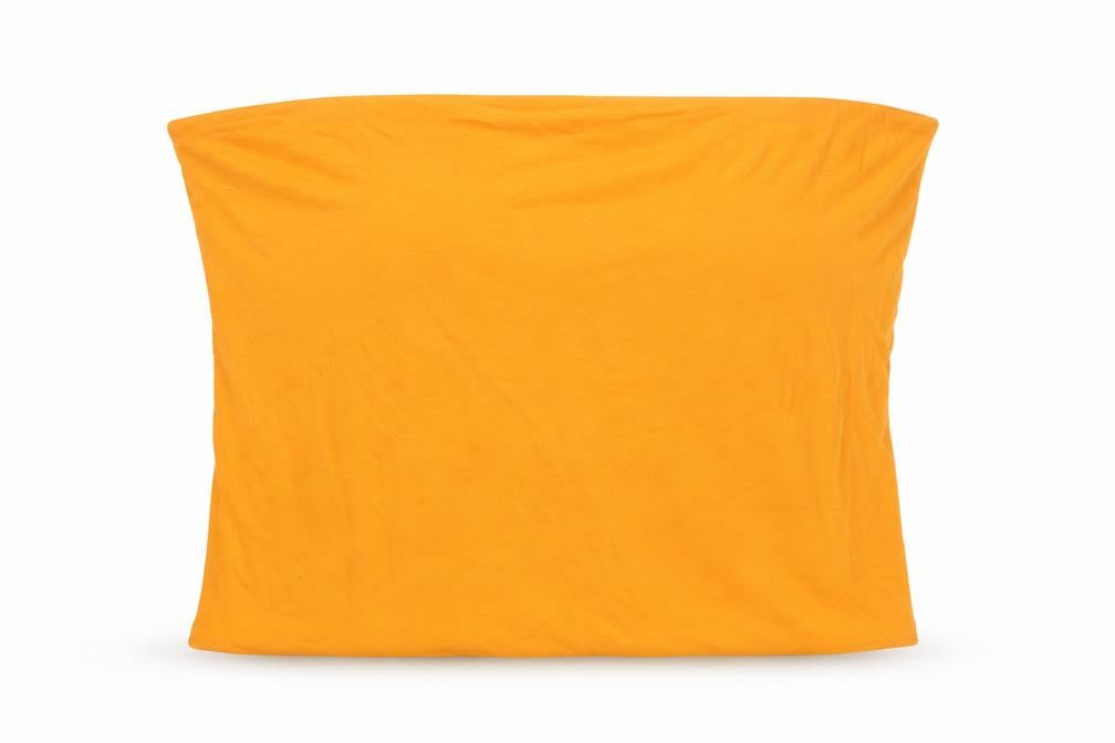 Front view of Marks & Spencer women’s orange cotton basic blouse, size XL, square neck - bandeau