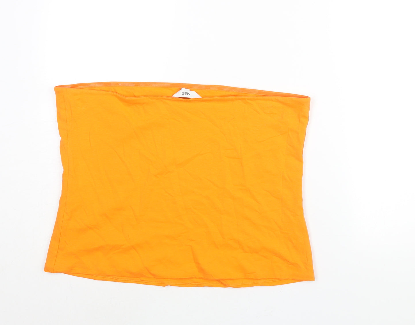 Marks and Spencer Womens Orange Cotton Basic Blouse Size XL Square Neck - Bandeau