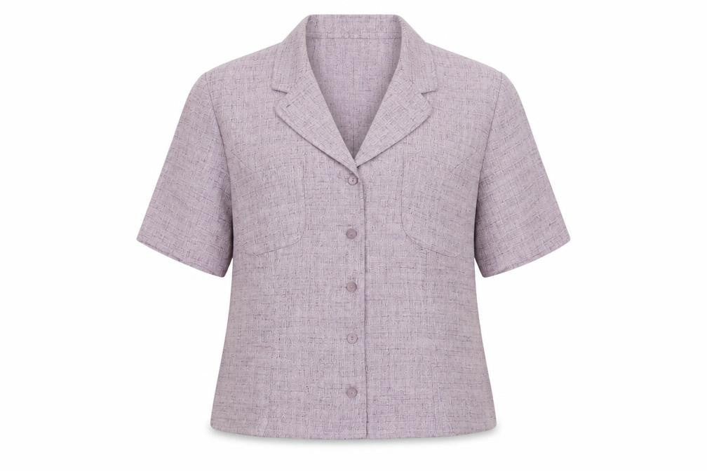 Front view of Roman women’s purple polyester basic blouse, size UK 18, collared