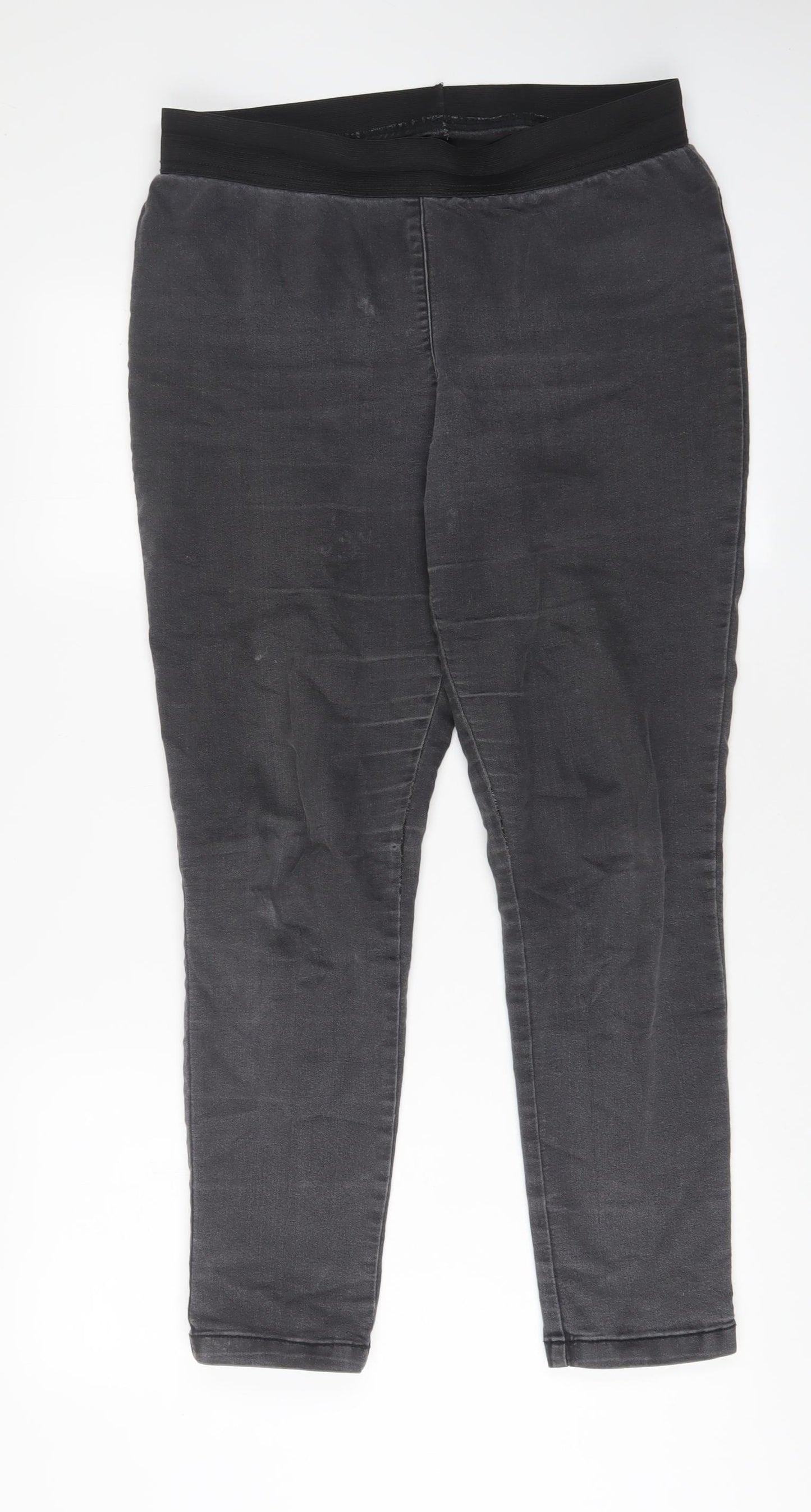 Marks and Spencer Womens Grey Cotton Jegging Jeans Size 14 L29 in Regular